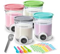 4 Pack Ice Cream Pints and Lids Compatible with Ninja Swirl by Creami Ice Cream Maker NC700UK NC701UK NC701 Series Scoop & Swirl Soft Serve Makers, 16oz Deluxe Tubs Containers Cups Jars Set