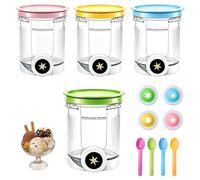 4 Pack Ice Cream Pints and Lids for Ninja Creami NC701UK NC700UK NC701