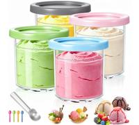 4 Pack Ice Cream Pints Containers and Lids Compatible with Ninja NC299EU NC300EU NC301EU Series, 450ML Extra Tubs Containers Creami Scoop & Swirl Soft Serve Makers, Dishwasher Safe