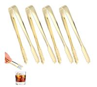 4 Pack Ice Tongs, 7 Inch Stainless Steel Gold Sugar Bread Tong Mini Kitchen Sweet Tongs Small Buffet Serving Tong for Kitchen Party Bar Bucket