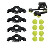 4 Pack Indoor Cycling Feet Adapters With 8 Pack Tennis Stability Accessories, for Smart Bikes Resistance Trainer Home Workout Equipment Indoor Home Exercise Kick Core (With ball)