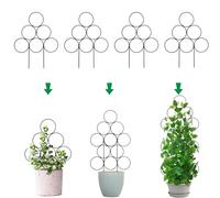 4 Pack Indoor Trellis Small Trellis for Potted Plants, 15.7 Inch Stackable House Plant Trellis for Climbing Plants, Indoor Plant Trellis Decorate Plant as Christmas Tree, Metal Trellis for Ivy Vine