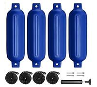 4 Pack Inflatable PVC Boat Fenders with Ropes, G0-G3(Blue,G3 21 * 68)
