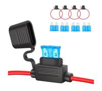 4 Pack Inline Fuse Holder Kit,12V Standard Blade Fuse Holder with 4 30A Blade, Waterproof DC Copper Wire for Car Automotive Truck Motorcycle Truck Boat Safe Electrical Protection (16 AWG)