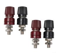 4-Pack Insulated Brass Audio Binding Post Terminal Connectors, 8mm M8 Thread, 200A Max Current, Red & Black Color-Coded for Battery Boxes,