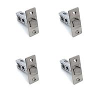 4 Pack - Intelligent Hardware 75mm Nickel Plated Economy Tubular mortice Latch Complete with Strike Plate and woodscrews