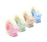 4 Pack Invisible Tape with Mini Dispenser Set 1/2 Inch Magic Tape Writable Transparent Tape Portable Repairing for Office School Home (4)