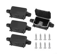 4 Pack IP66 Waterproof Electrical Junction Boxes with 2 Way Cable Connectors and PG9 Glands, Suitable for Street Lights, Garden Lights, and Industrial Use