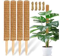 【4 Pack】 JJGoo Moss Pole, 17 inch Coco Coir Totem Poles Extending to 53 Inches, Plant Support Stick Plant Poles for Indoor Plants Climbing Plants Monstera, Sphagnum, Pothos