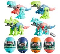 4 Pack Jumbo Dinosaur Eggs with Take Apart Dinosaur Building Set for Easter Basket Stuffers Dino Fans Birthday Gifts