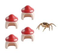 4 Pack Jumping Spider Mini Mushroom Decor Hermit Crab Cute Hide Decor for Hermit Crab Spider Snail Ant Millipede Tiny Bugs