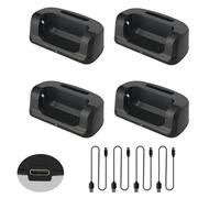 4 Pack KD-C1 Two Way Radio Charger Dock USB-C Charging for BAOFENG T20 Walkie Talkie RT22S Charger Desktop for TD-M8 Radio with Charging Cable