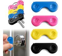 4 Pack Key Turner Aid, Ergonomic Key Holder for People with Arthritis, Parkinson’s, Disability, Comfortable and Easy Grip for Weak Hands, Lightweight, Click-On Design, Suitable for Flat Keys