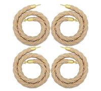 4-Pack Khaki Hemp Rope Barrier Posts 0.8m Long Crowd Control Stanchions Twisted Rope for VIP Events Parties and Grand Openings