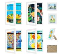 4 Pack Kids Artwork Display Frame, Kids Art Frames Front Opening A4, Childrens Storage Frame Changeable, Child Multiple Picture Frame Drawing Hanging Art, Hold 50-100 PCS, White