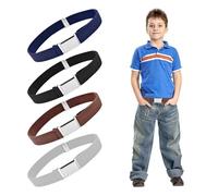 4 Pack Kids Belt for Children Elastic Stretch Age 2-15 Children's Jeans