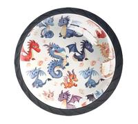 4 Pack Kitchen Cabinet Knobs Cute Dragon Drawer Knobs Dresser Knobs Drawer Pulls Black Cabinet Hardware for Dresser Drawers Closet Round Drawer Handles