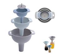 4 Pack Kitchen Funnel Set Nested Funnels Detachable Strainer Filter