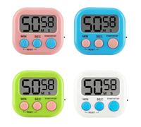 4 Pack Kitchen Timers for Cooking,Kitchen Timer Digital, Magnetic Cooking Timer Loud Alarm Magnetic Back Count up Countdown for Baking Teachers Classroom Homework Timer Clock