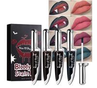 4 Pack Knife Lip Stain Set, Bloody Goth Lip Tint, 4 Colour Halloween Makeup