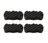 4 - Pack Konjac Exfoliating Organic Facial Sponge Set | Gentle Daily Face Scrub/Skincare | Super Soft Body Cleansing Sponge for Shower, Safe for Baby Bathing (Rectangle), Black