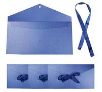 4 Pack Kraft Paper Envelopes with Ribbons, 22 * 10.9 cm Invitation Envelopes for Festival and Party - Lake Blue