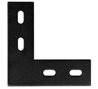 4 Pack L Shape 4mm Thick Heavy Duty Flat Straight Bracket, 120mm x 120mm x 38mm Black Mending Plates for Projects Shelves Wood Metal Works Furniture Cupboards