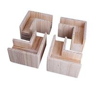 4 Pack L Shaped Solid Wood Furniture Legs 1.97" Risers for Beds Tables & Cabinets Sofa Leg Lifters Enhance Home Decor 5cm & 4cm Size Options