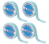 4 Pack Lace Front Wig Support Tape, 12 Yards Hair Extension Tape, Wig Blue Tape for Toupees, Double Sided Adhesive Roll Sticky Tape for Hairpieces and Hair Weft Replacement