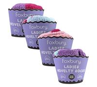4 Pack Ladies Funny Cake Socks | Sock Snob | Soft Fluffy Novelty Non Slip Gift Socks