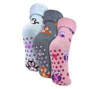 4 Pack Ladies Funny Cake Socks | Sock Snob | Soft Fluffy Novelty Non Slip Gift Socks (4-8, Pink/Grey)