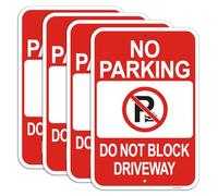 4 Pack Large 18"x12" No Parking Do Not Block Driveway Sign