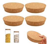 4 Pack Large Cork Stoppers for Bottles - 90-110mm Diameter, 3cm Thick Natural Wood Corks - Replacement Cork Lids for Glass Bottles, Jars, Ceramic DIY Crafting and Preserving