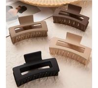4 Pack Large Hair Claw Clip For Thick & Thin Hair Matt Coated Solid Colour Rectangle Hair Accessories for women and kids