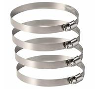 4 Pack Large Size Metal Hose Clips 91-114 mm Adjustable Ducting Clamps for Securing Hoses and Pipes Tube