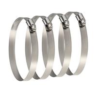 4 Pack Large Stainless Steel Hose Clips, 91-114mm Adjustable Worm Drive Ducting Clamps, Heavy Duty Pipe Clamps for HVAC, Ventilation, Automotive, Marine & Home Plumbing