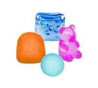 4 Pack Large Suqishy Fidget Toys Set Contain Stress Ball Cube Bear Toy , Soft Squishes ADHD Autism Calm Squezze For Kids Children Teens Teenager Boys Girls Adults Birthday Christmas Party Gifts