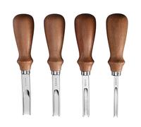 4 Pack Leather Edge Disc Tools, 4/6/8/10mm Leather Craft Edge Bevel Leather Knife with Wood Handle for Leather DIY Leather Craft Making