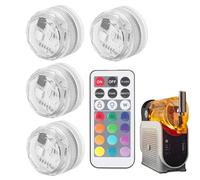 4 Pack LED Capsules Lights for NinjaSlushi FS301/FS300, No Installation, 13 Colors & 4 Modes, with Remote Control, Slushi Machine Accessories