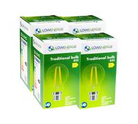 (4 Pack) LED Filament Light Bulb A60 GLS Traditional Bulb B22 Bayonet 6.6w equiv brightness 100w Warm White 2700K Energy Saving