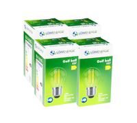 (4 Pack) LED Filament Light Bulb G45 Golf Ball E27 Screw 5.9w equiv brightness 80w Warm White Mini Globe 2700K Chandelier Energy Saving