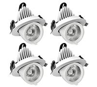 4 Pack Led Light 360° Rotatable COB Ceiling Spotlight 10W/12W Teles Downlight Recessed Spotlight 3000K/4000K/6000K Rotatable Downlight,Warm Light-10W