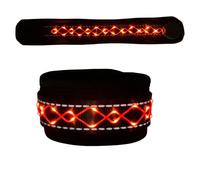 4 Pack LED Light Up Horse Leg Wraps, Adjustable USB Rechargeable High Visibility Leg Straps, Equestrian Safety Gaiters for Night Horse Riding (Orange light)