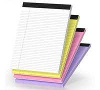 4 Pack Legal Pads 8.5 x 11 College Ruled Colored Note Pads 8.5" x 11" Lined Paper Chipboard-Backed Notepad with Micro-Perforated Notebook Paper for Office & School Supplies 50 Sheets/Pad