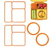 4 Pack Lid Seal Gasket for OmieBox, Leak-Proof Food Safe Silicone Replacement, Fits Omie Lunch Box Accessories, Dishwasher Safe (Orange)