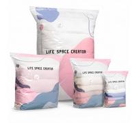 4 Pack Life Space Creator Storage Bags, Reusable Vacuum Storage Bags with Hand Pump, Large Space Saver Bags for Bedding Clothes and Travel (4pcs,23.62 × 31.50 × 12.60 in)