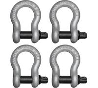 (4 Pack) LiftinGear 2 Ton Galvanised Screw Pin Lifting Towing Alloy Bow Shackle 4x4 Offroad Recovery CE