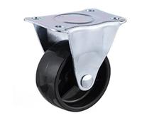 4 Pack Light Black PP Casters 2"/2.5"/3" with BrakeM12 Screw Spinner Bearingless Plastic Wheels for Furniture Fixed Caster HeavyDuty Smooth Rolling