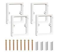 4-Pack Light Switch Spacer, Socket Spacer, 10mm Single Electrical Socket Spacer, ABS Square Spacer with Screws for Flush Wall Installation, White(86x86x10mm)
