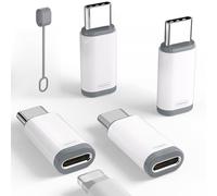 4 Pack Lightning to USB C Adapter for iPhone 15/16/17/17 Pro Max/Plus,Samsung S25,Support Charging & Data Transfer,Type C Charger Connector Cable,Lightning Female to USB C Male Adapter,Not for Audio